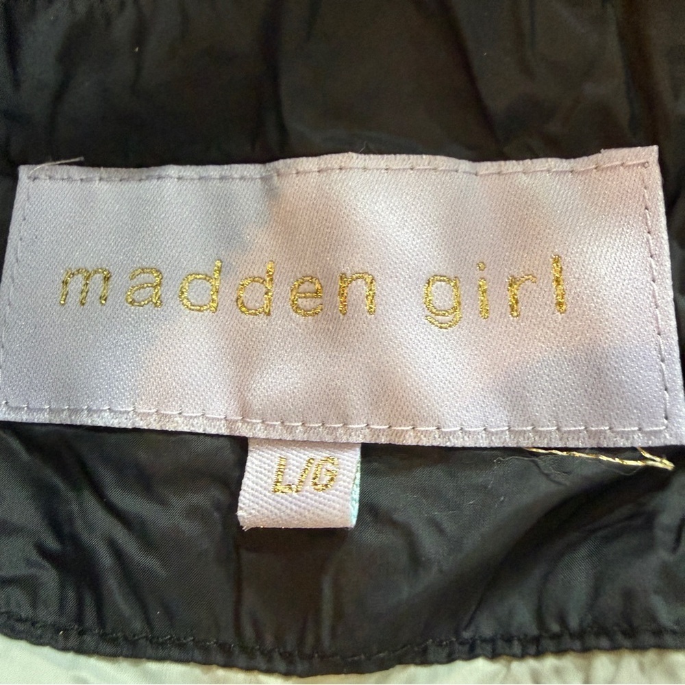 Madden Girl Black Puffer Jacket with Hood Sz L - Picture 5 of 12